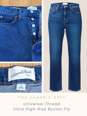 Universal Thread | Highest Straight Jeans | Dark Wash | Straight Leg Button Fly